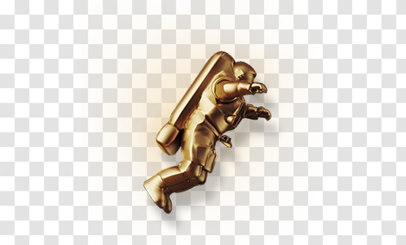 Download Clip Art - Gold - Golden Astronaut Model Transparent PNG