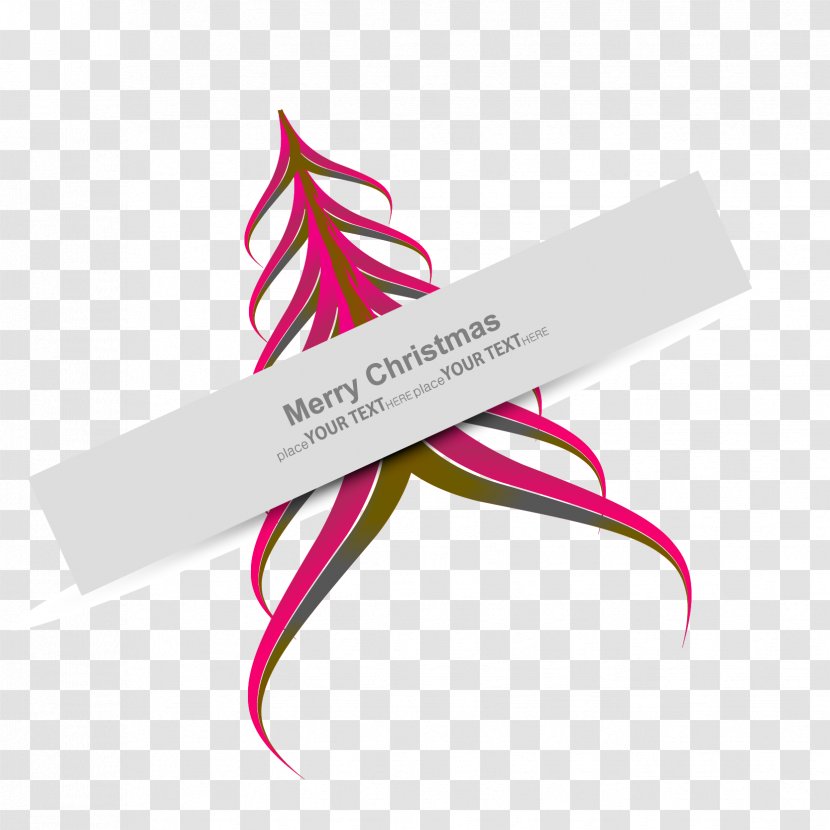 Christmas Tree Download - Ribbon - Abstract Red Greeting Card Vector Transparent PNG
