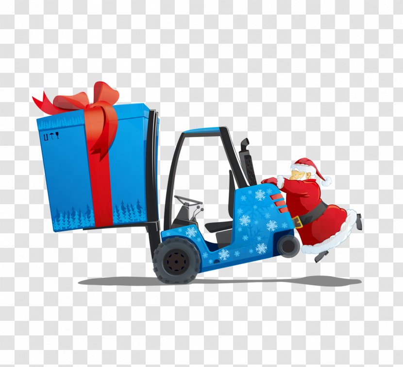 Ded Moroz Santa Claus Illustration - Electric Blue - Gift Carts Combination Transparent PNG