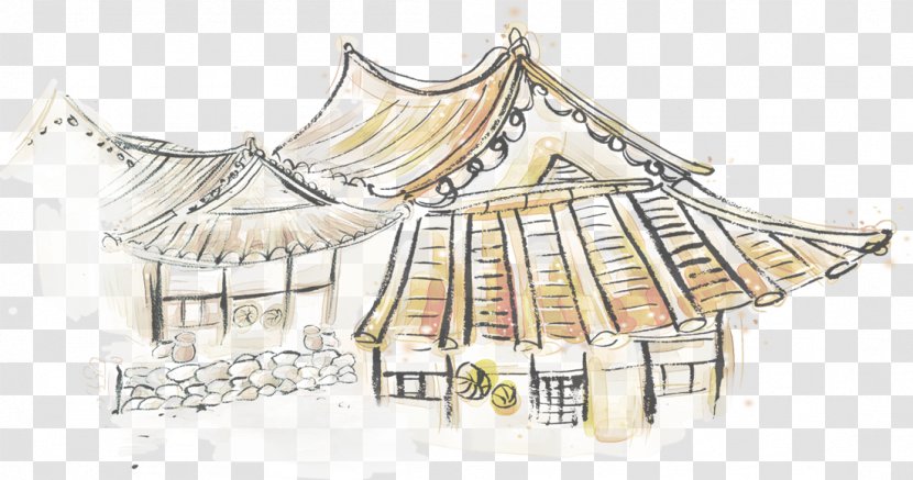 Traditional Chinese Holidays - Designer - Creative Hand-painted Vintage Small House Transparent PNG