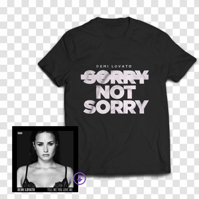 Demi Lovato T-shirt The Neon Lights Tour Tell Me You Love World Sorry Not - Digital Products Album Transparent PNG