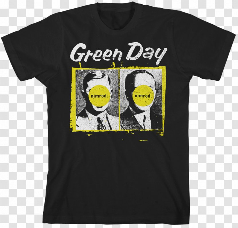 T-shirt Green Day: Rock Band Nimrod Greatest Hits: God's Favourite - Black - Vinyl Cover Transparent PNG