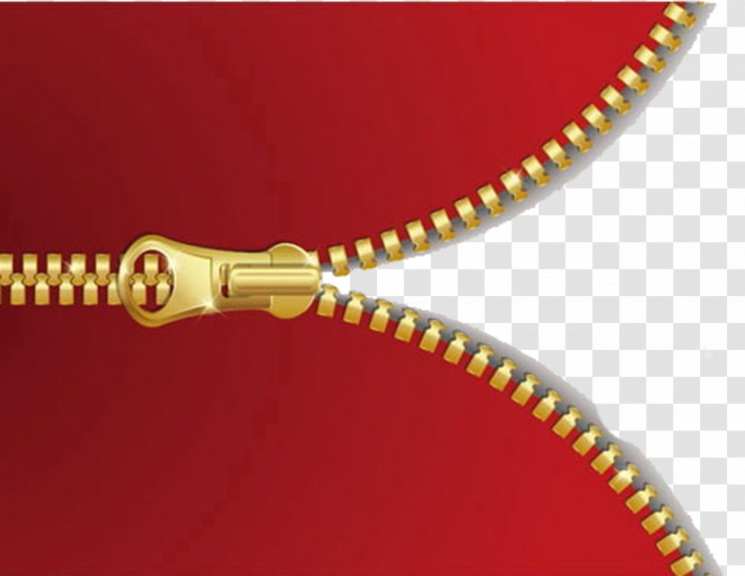 Banner Zipper Art - Metal - Red Transparent PNG