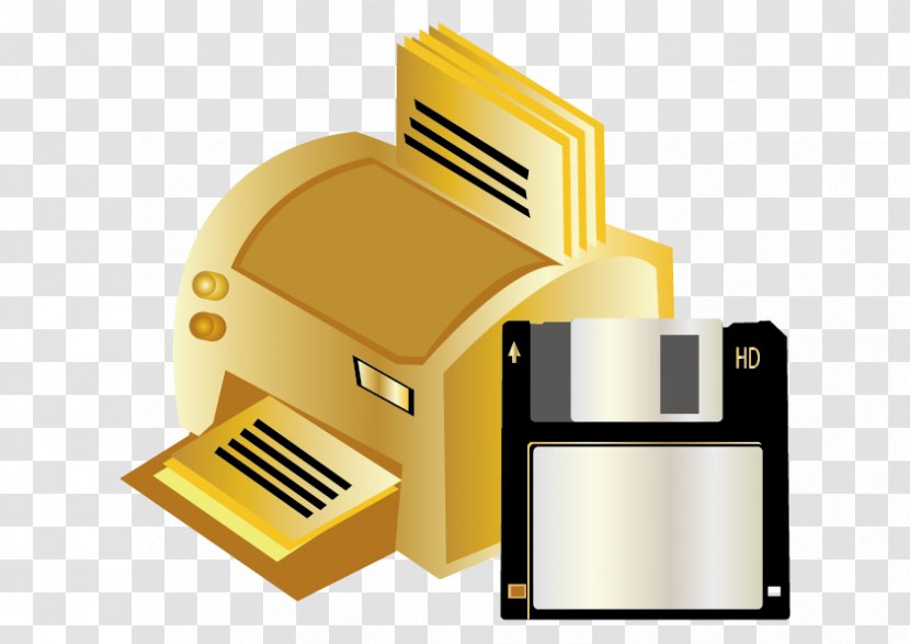 Brand Technology Yellow - Vector Printer Transparent PNG
