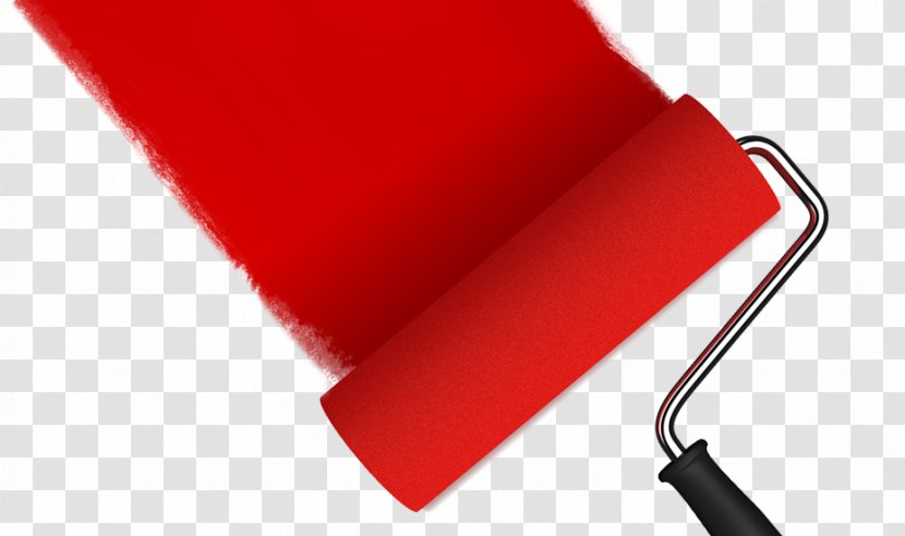 Paint Rollers Cabinet Painting House Painter And Decorator - Red Transparent PNG