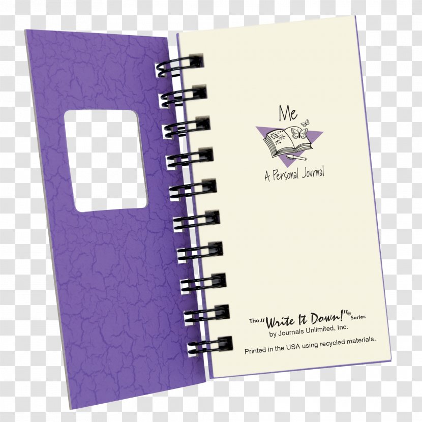 Notebook Paper Diary Gratitude Journal - Purple - Writing Template Mental Health Transparent PNG