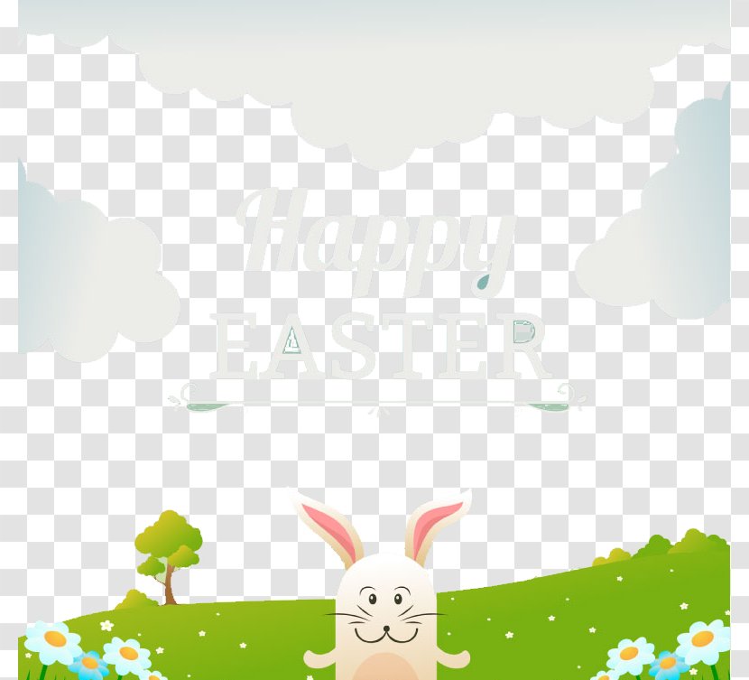 Easter Bunny Rabbit Cartoon - Grassland - On The Field Transparent PNG