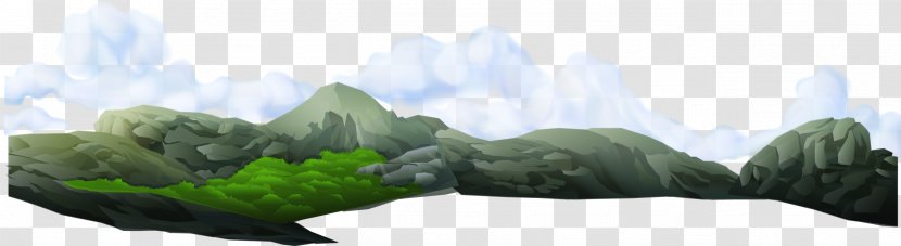 Tree - Plant - Distant Mountains And Clouds Vector Material Transparent PNG
