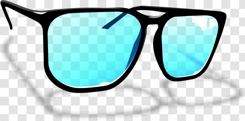 Sunglasses Goggles Clip Art - Azure - Glasses Transparent PNG