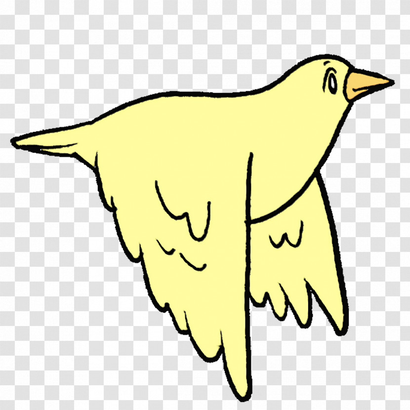 Beak Line Art Cartoon Leaf Yellow Transparent PNG