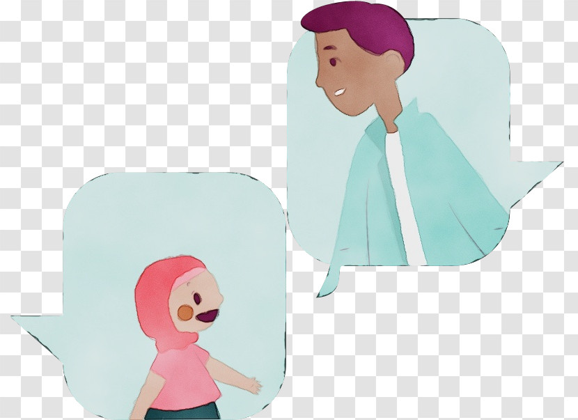 Character Cartoon Paper Headgear Turquoise Transparent PNG