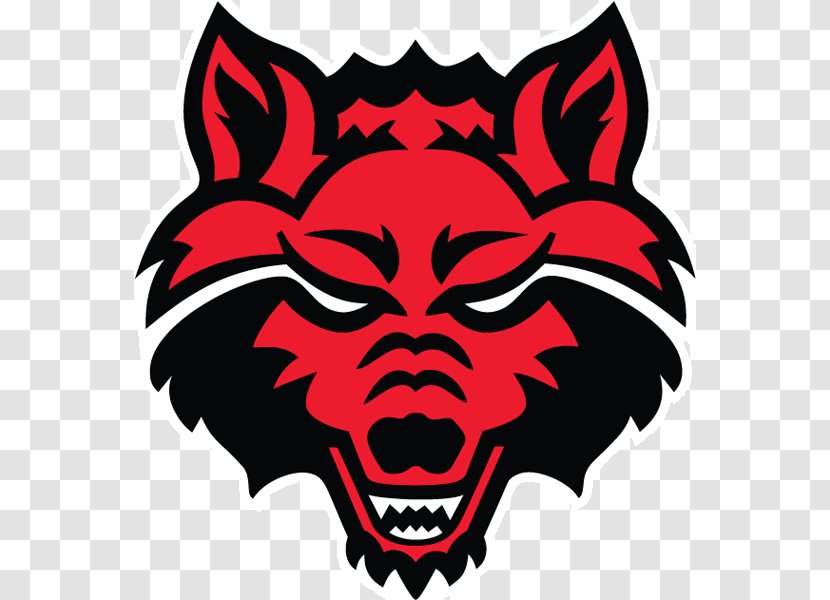 Arkansas State University Red Wolves Football Men's Basketball Women's Gray Wolf - Art - Demon Transparent PNG