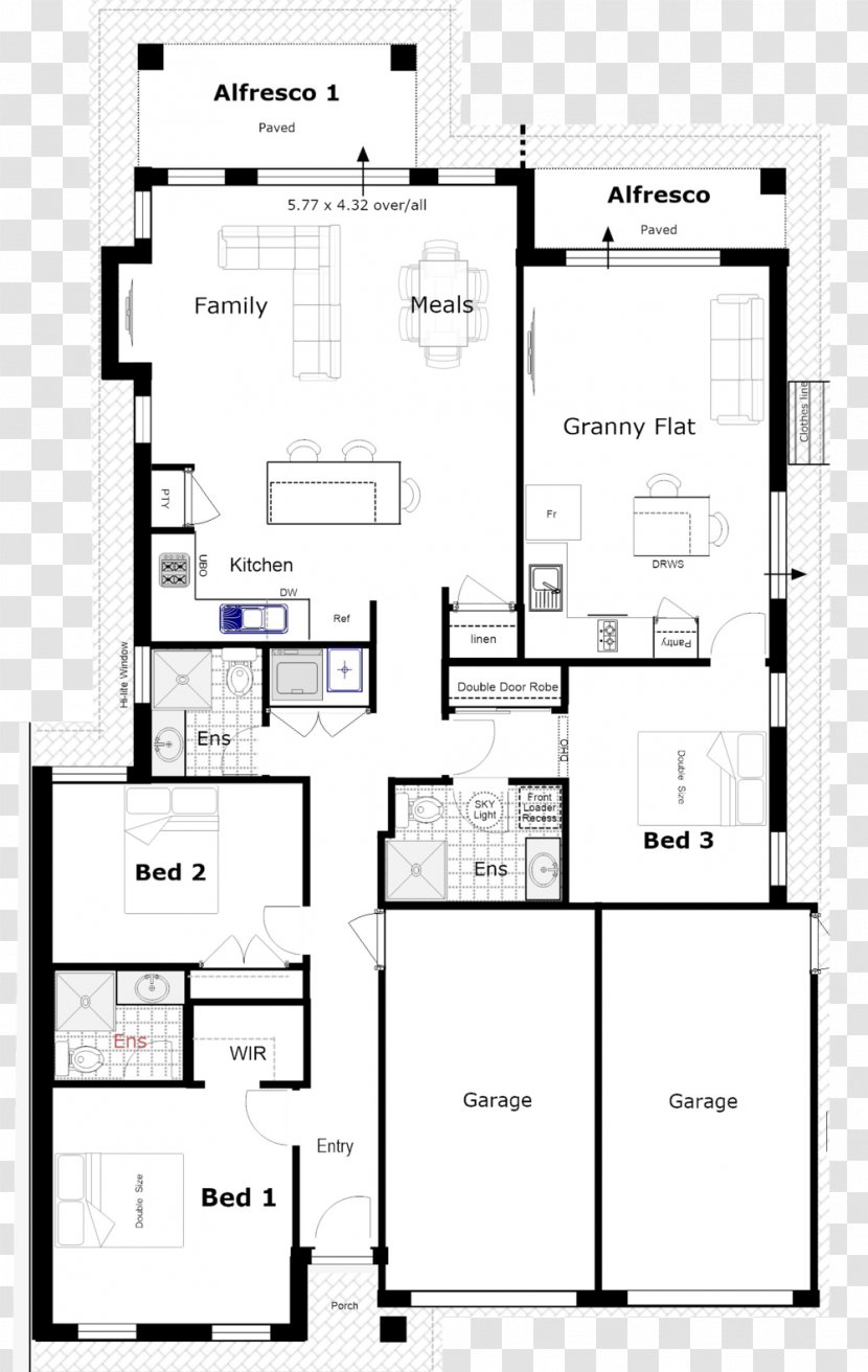 Floor Plan House Storey - Text Transparent PNG