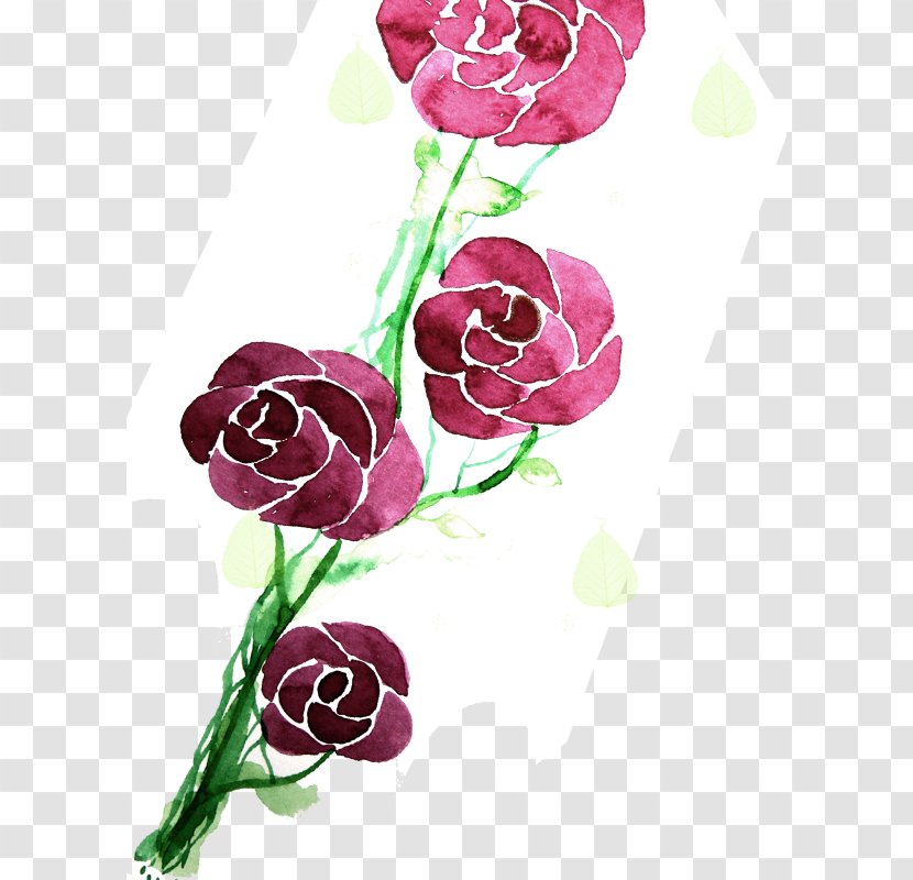 Garden Roses Watercolor Painting Floral Design Peony - Art - Flowers Hand-painted Transparent PNG