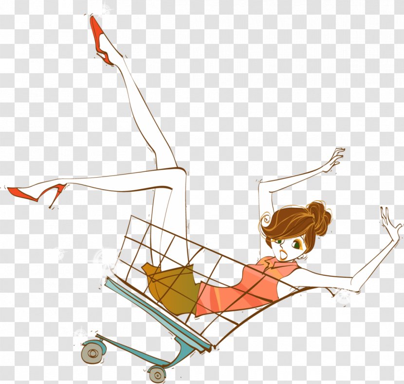Cartoon Illustration - Furniture - Shopping Cart Transparent PNG