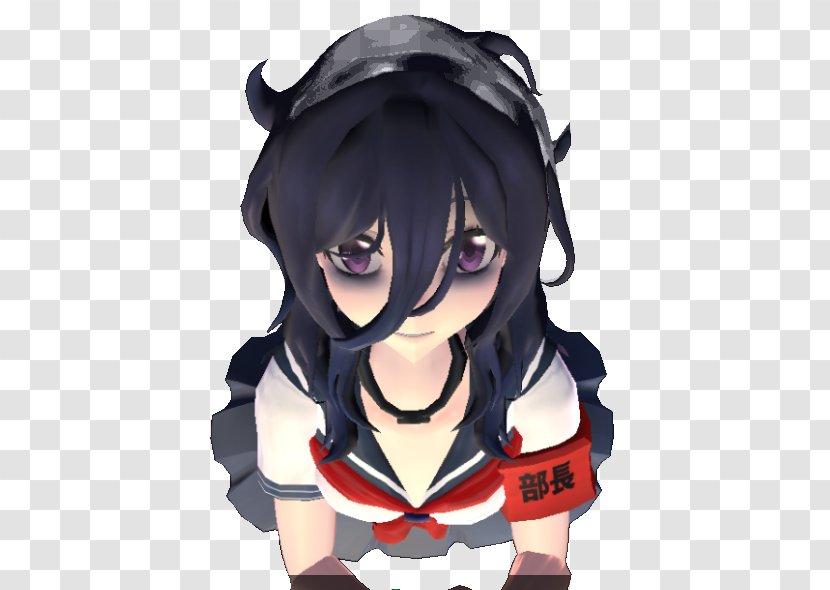 Image Character Black Hair Yandere Fiction - Watercolor - Mmd Casual Transparent PNG