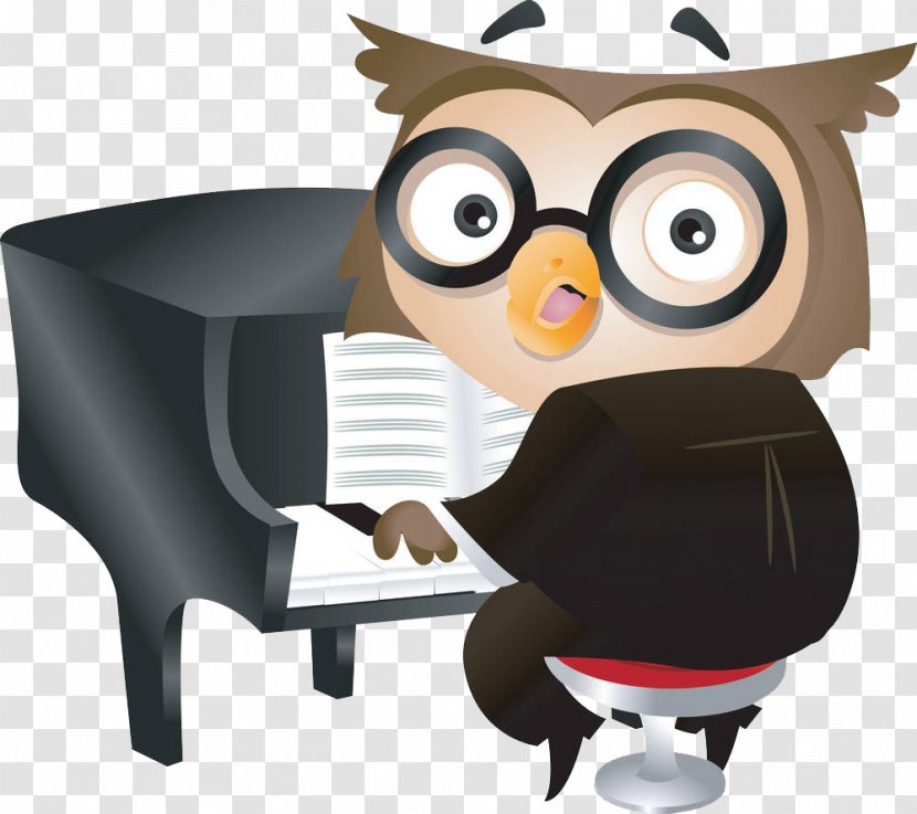 Owl Computer Stock Photography Clip Art - Royaltyfree - Playing Piano Transparent PNG