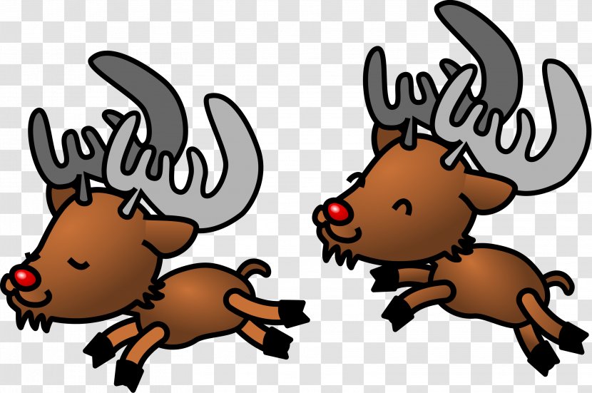 Rudolph Reindeer Santa Claus Clip Art - Christmas - Antler Transparent PNG