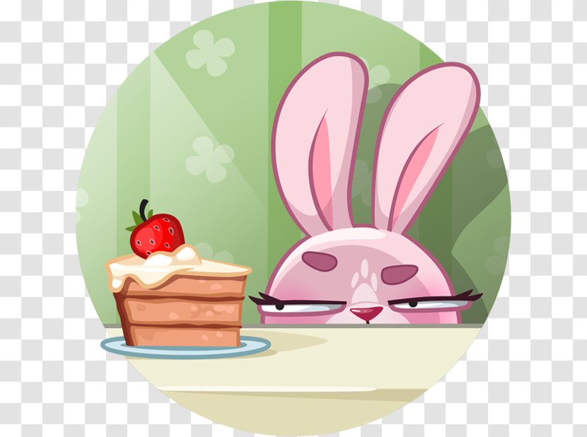 Rabbit Telegram Sticker VK Illustration - Easter Bunny Transparent PNG