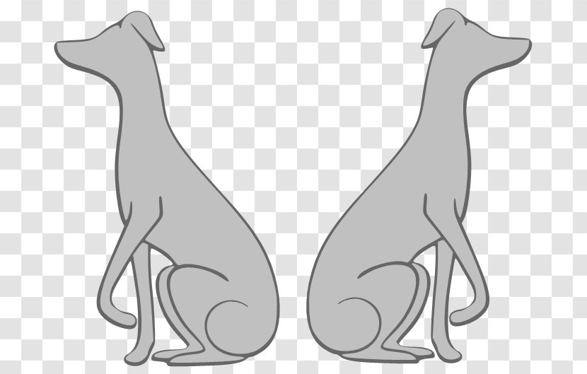 Dog Cat Line Art Tail - Black And White - Italian Greyhound Transparent PNG