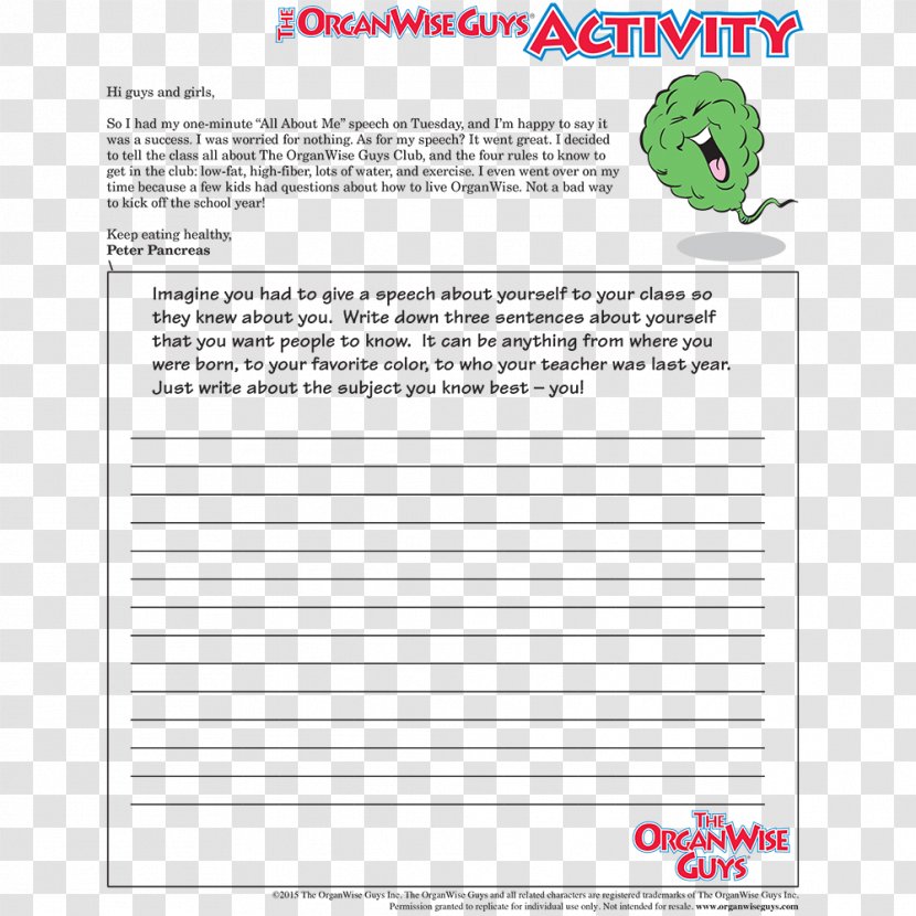 Worksheet Child The OrganWise Guys Pre-school Education - Coloring Book - Speaking Transparent PNG