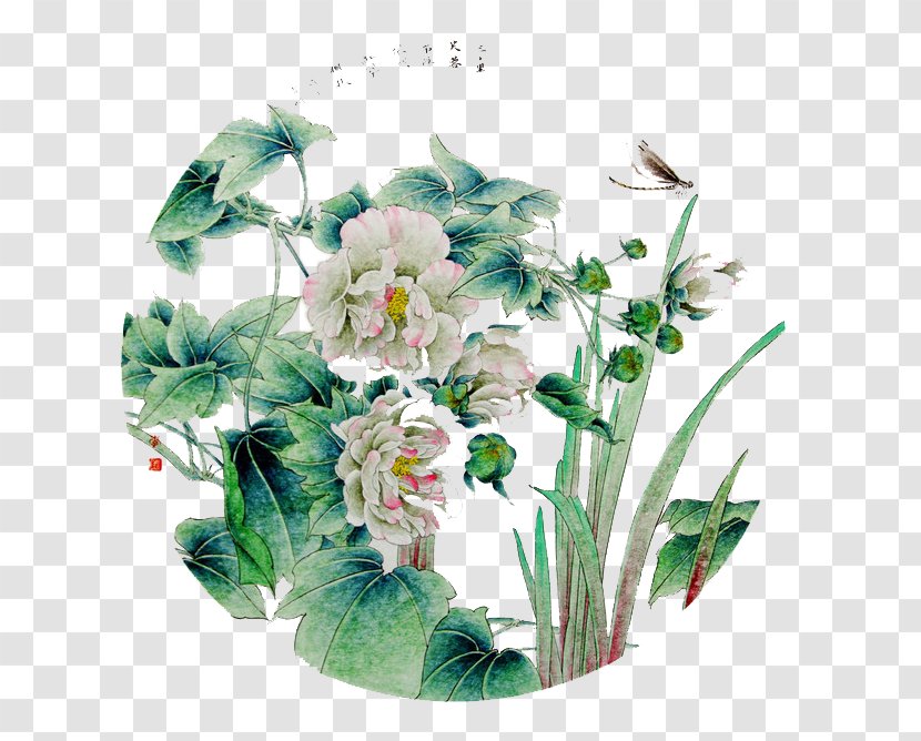 Hibiscus Mutabilis Bird-and-flower Painting Umbrella - Price - Hand Painted Wood Picture Transparent PNG