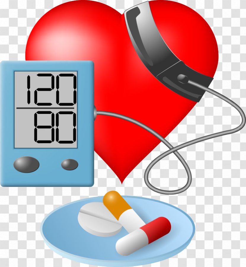 Blood Pressure Hypertension Sphygmomanometer Clip Art - Health - Vector Heart And Meter Transparent PNG