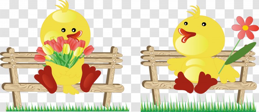 Duck Download Clip Art - Easter - Vector Benches And Chick Transparent PNG