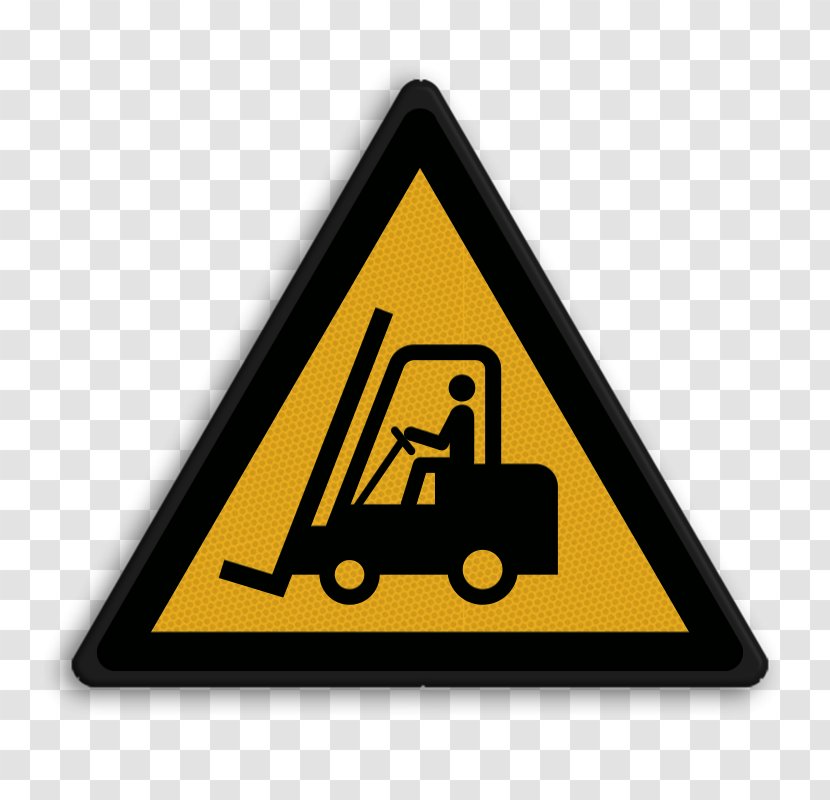 Forklift Warning Sign Hazard Symbol Linde Material Handling Industry - Triangle - Creditcard Transparent PNG