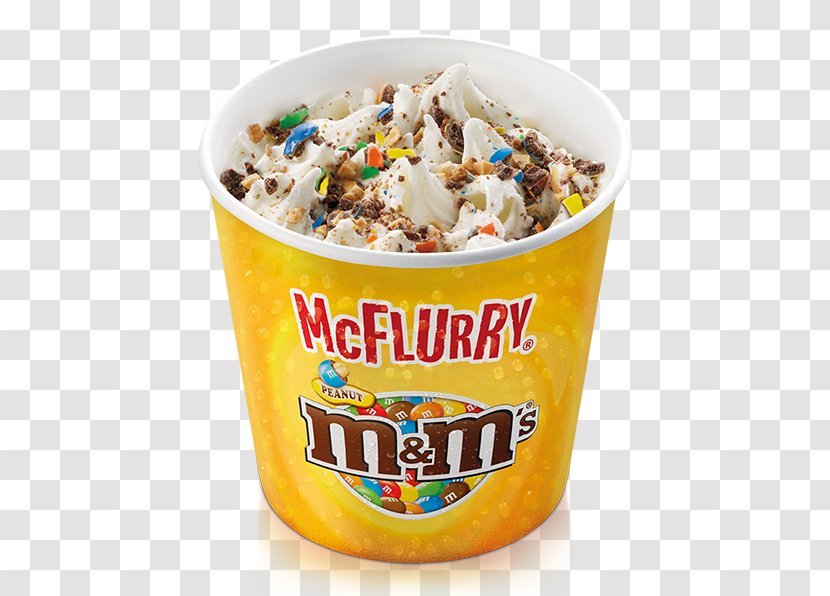 McDonald's McFlurry With M&M's Candies Sundae Ice Cream Mars - Dish - Percentage Transparent PNG