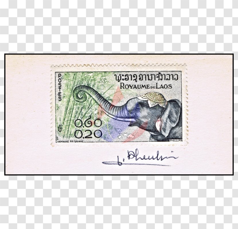 Paper Postage Stamps Laos Mail Animal - Heart - Variation Elephant Transparent PNG