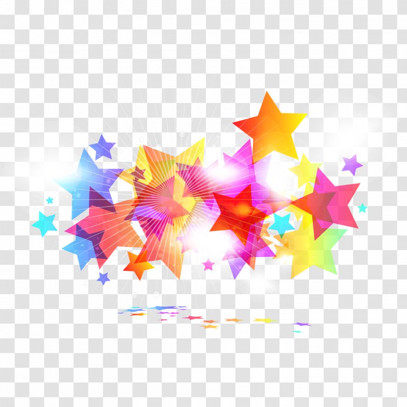Star Clip Art - Leaf - Dream Colored Five-pointed Background Vector Material Transparent PNG