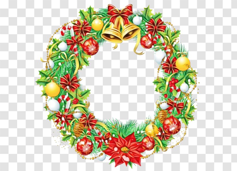 Wreath Christmas Day Clip Art Santa Claus Garland - Floral Design - Interior Transparent PNG