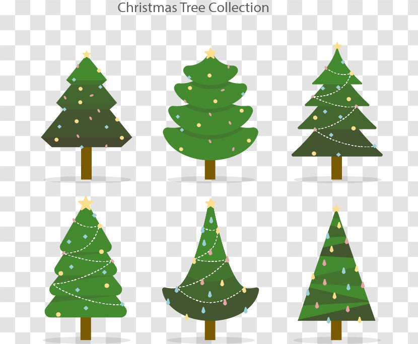 Christmas Tree Santa Claus Ornament - Flat Design - Six Transparent PNG