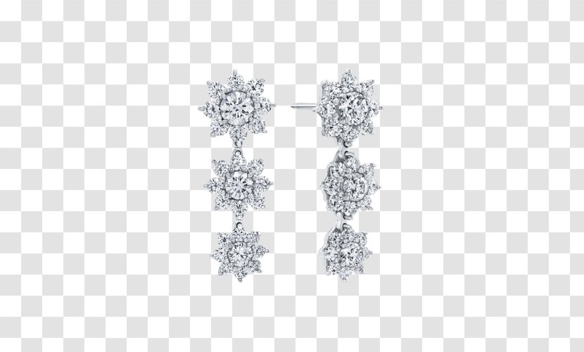 Earring Harry Winston, Inc. Jewellery Diamond Jewelry Design - Platinum Safflower Three Dimensional Transparent PNG