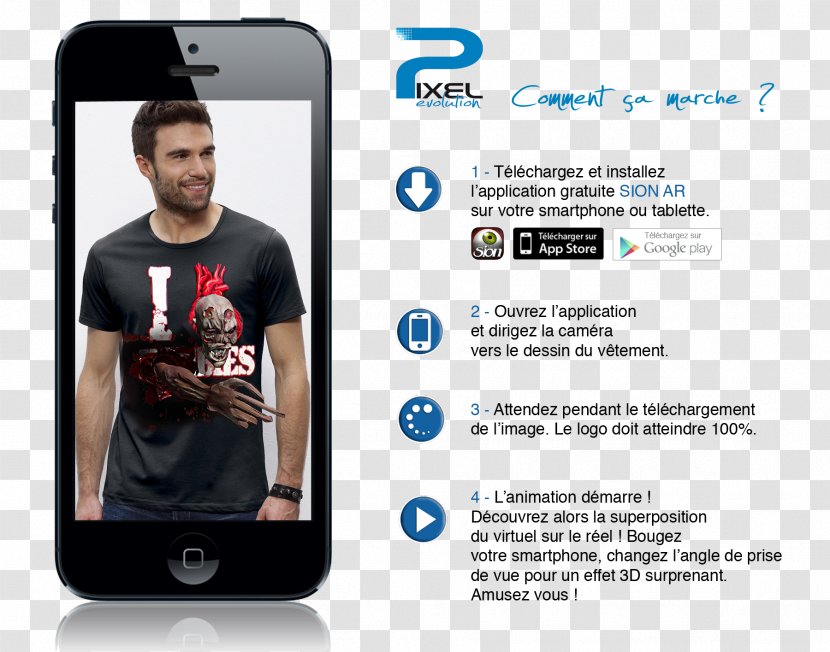 T-shirt 3D Bird Pixel Evolution Augmented Reality Smartphone - Portable Media Player Transparent PNG