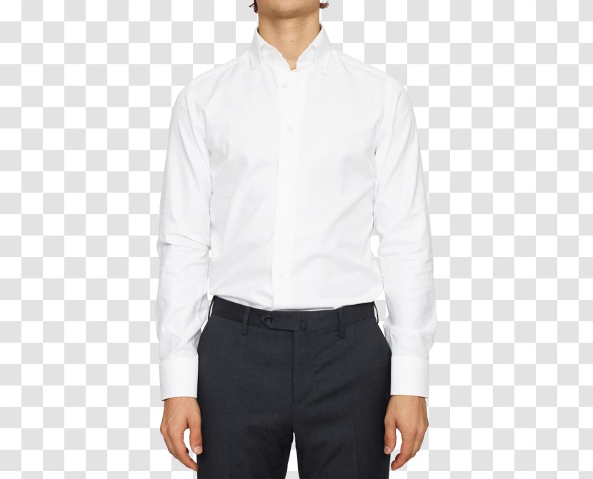 Dress Shirt T-shirt Collar Sleeve Button - Tshirt - White Down Transparent PNG