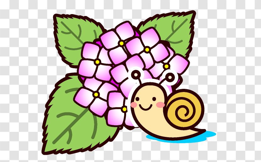 French Hydrangea Snail Image East Asian Rainy Season Illustration - June Transparent PNG