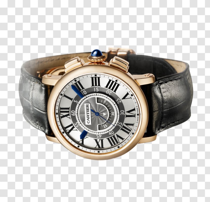 Rotonde De Cartier Watch Bands Silver Strap - Watercolor Transparent PNG