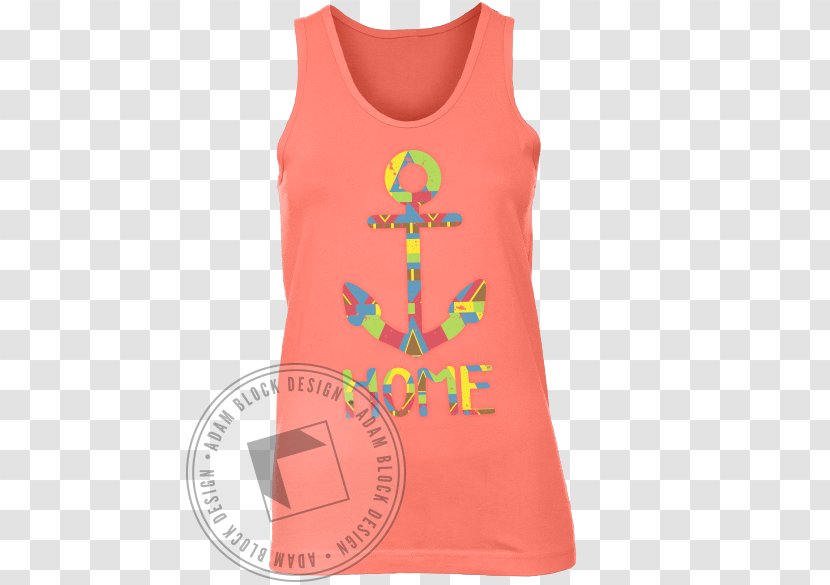 Sleeveless Shirt T-shirt Outerwear Font - T - Colorful Anchor Transparent PNG