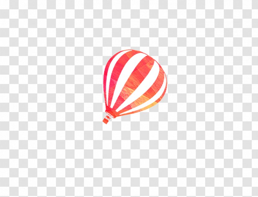 Watercolor Painting Hot Air Balloon - Red Stripes Transparent PNG