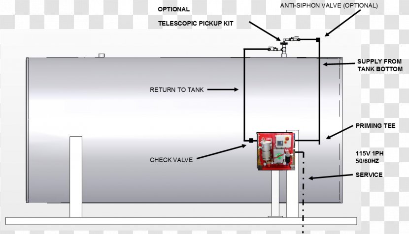 Fuel Polishing System Tetrafluoromethane Storage Tank Diesel - Diagram - Standalone Power Transparent PNG