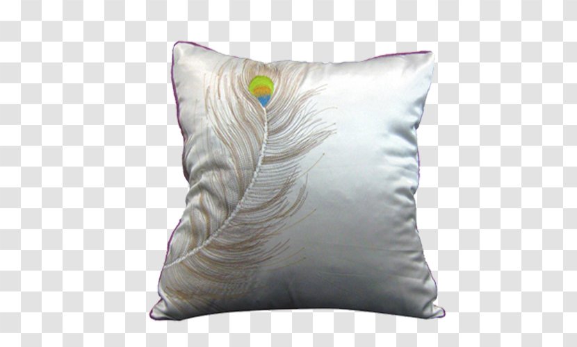 Feather Peafowl Pillow Euclidean Vector - Cushion - Peacock Transparent PNG