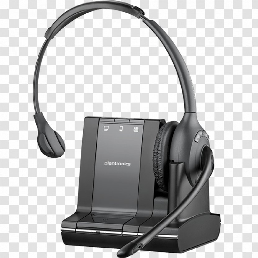 Xbox 360 Wireless Headset Plantronics Savi W710 Mobile Phones Digital Enhanced Cordless Telecommunications Headphones - Wearing A Transparent PNG