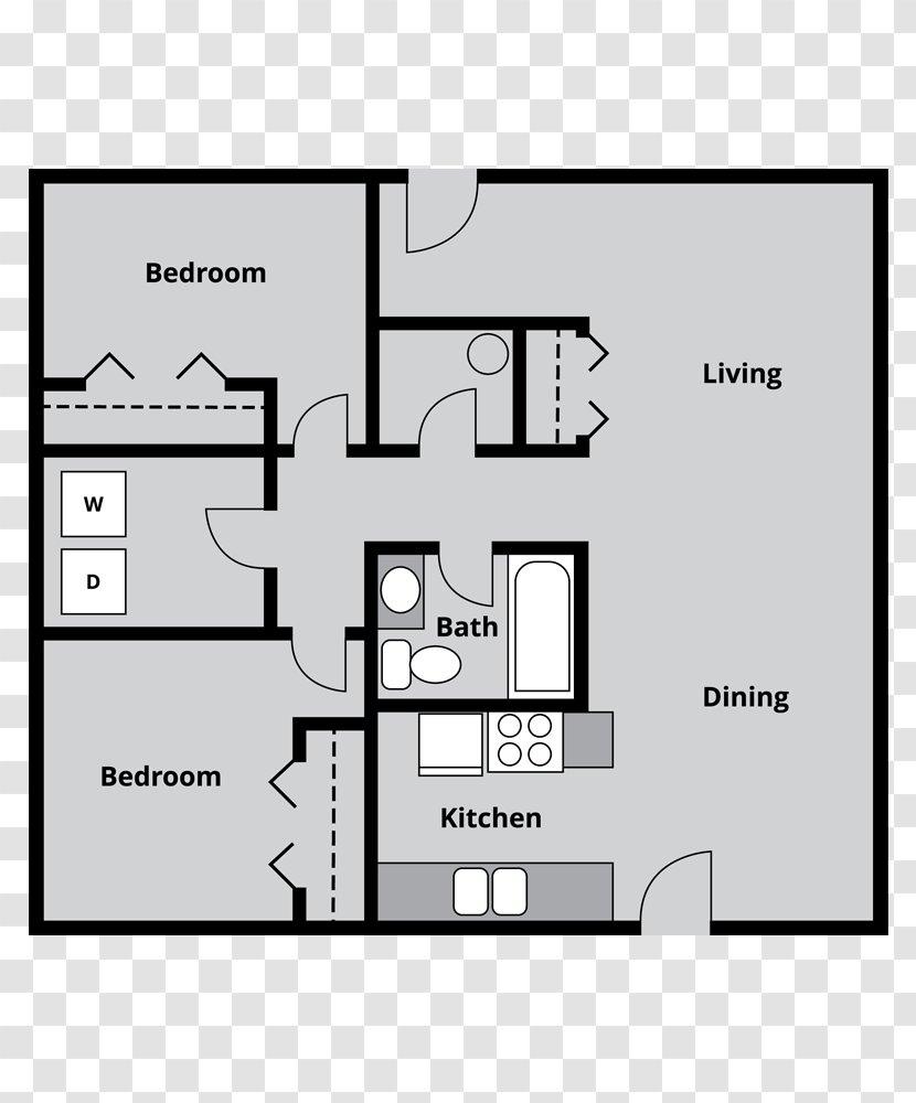Broadmoor Apartments Floor Plan Bedroom - Apartment Transparent PNG