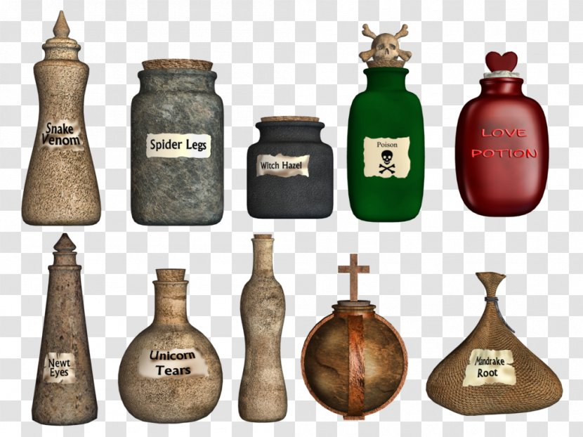 Potion Drawing Bottle - Glass - Spooky Transparent PNG