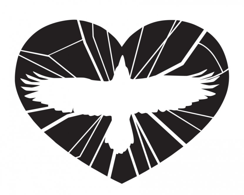 Common Raven Heart Clip Art - Frame - Simple Outline Transparent PNG
