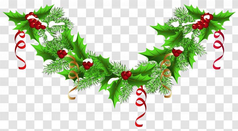 Christmas Garland Wreath Clip Art - Tree - Pine Clip-Art Image Transparent PNG