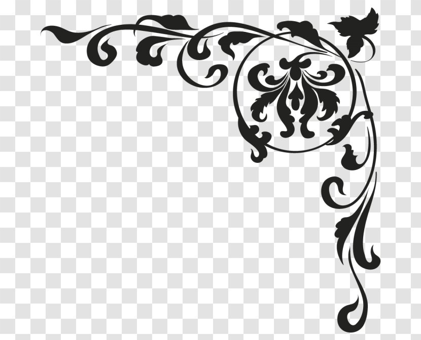 Sticker Baroque Wall Decal Art - Monochrome Transparent PNG