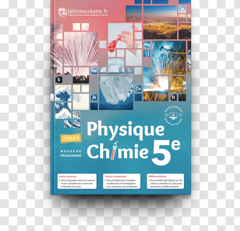 Physique-Chimie Cycle 4 Physique-chimie 5e 4e Textbook - Text - Book Transparent PNG